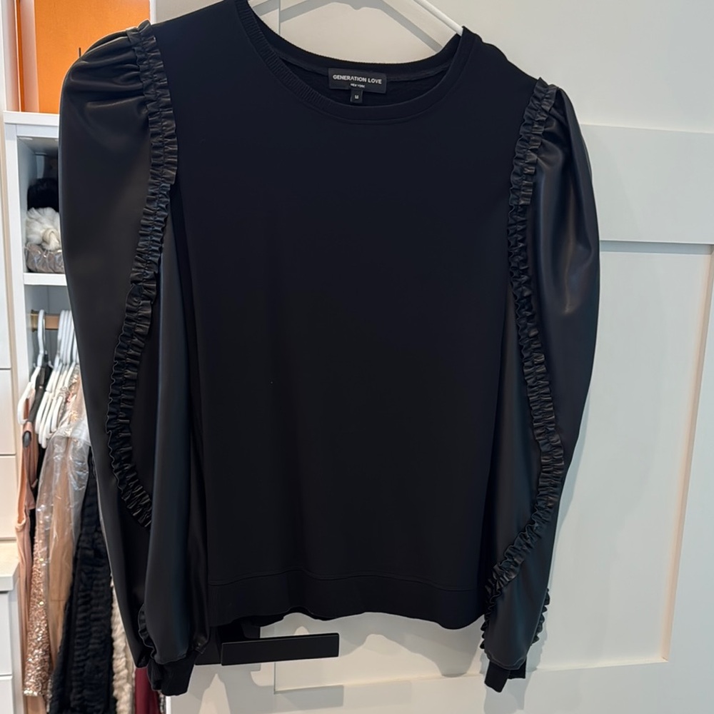 Generation Love Black Ruffled Blouse